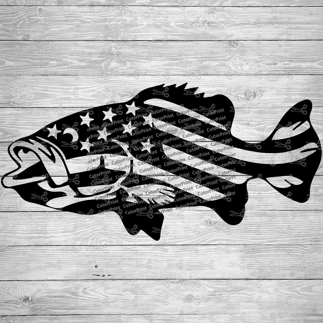 Download American Flag Fish SVG,EPS & PNG Files - Cut or Print Co.