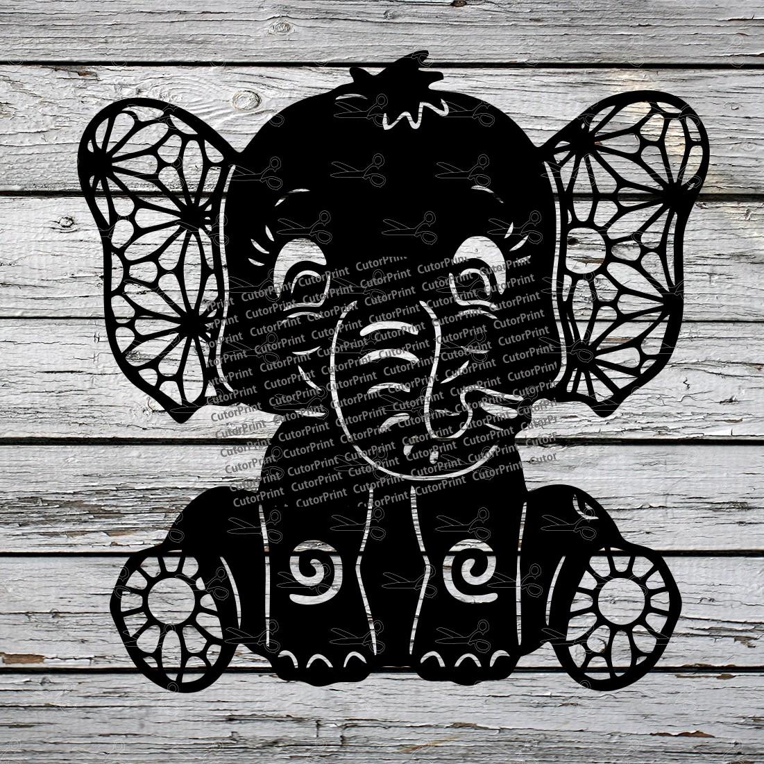 Baby Elephant SVG,EPS & PNG Files - Digital Download files for Cricut ...