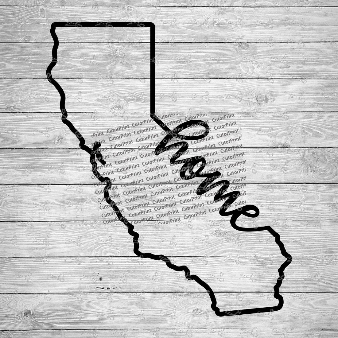 California Home State SVG,EPS & PNG Files - Digital Download files for ...