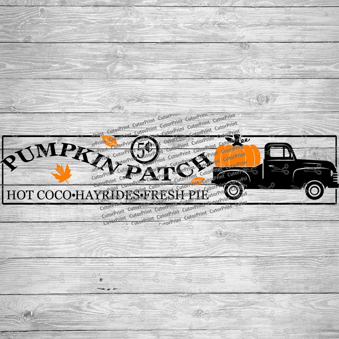 Fall Pumpkin Patch Sign SVG,EPS & PNG Files - Digital Download files