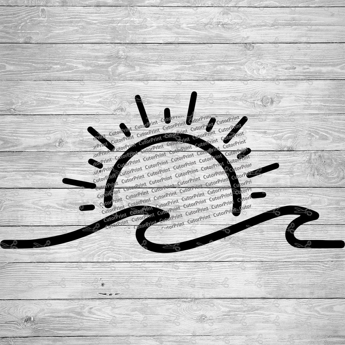 Simple Sun and Waves SVG,EPS & PNG Files - Digital Download files for ...