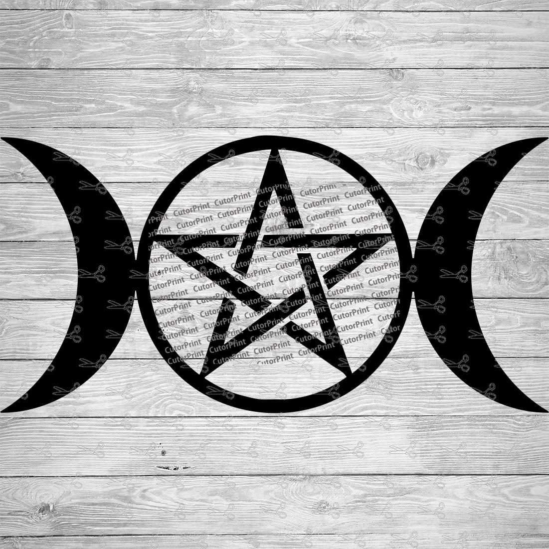 Triple Moon Wiccan SVG,EPS & PNG Files - Digital Download files for