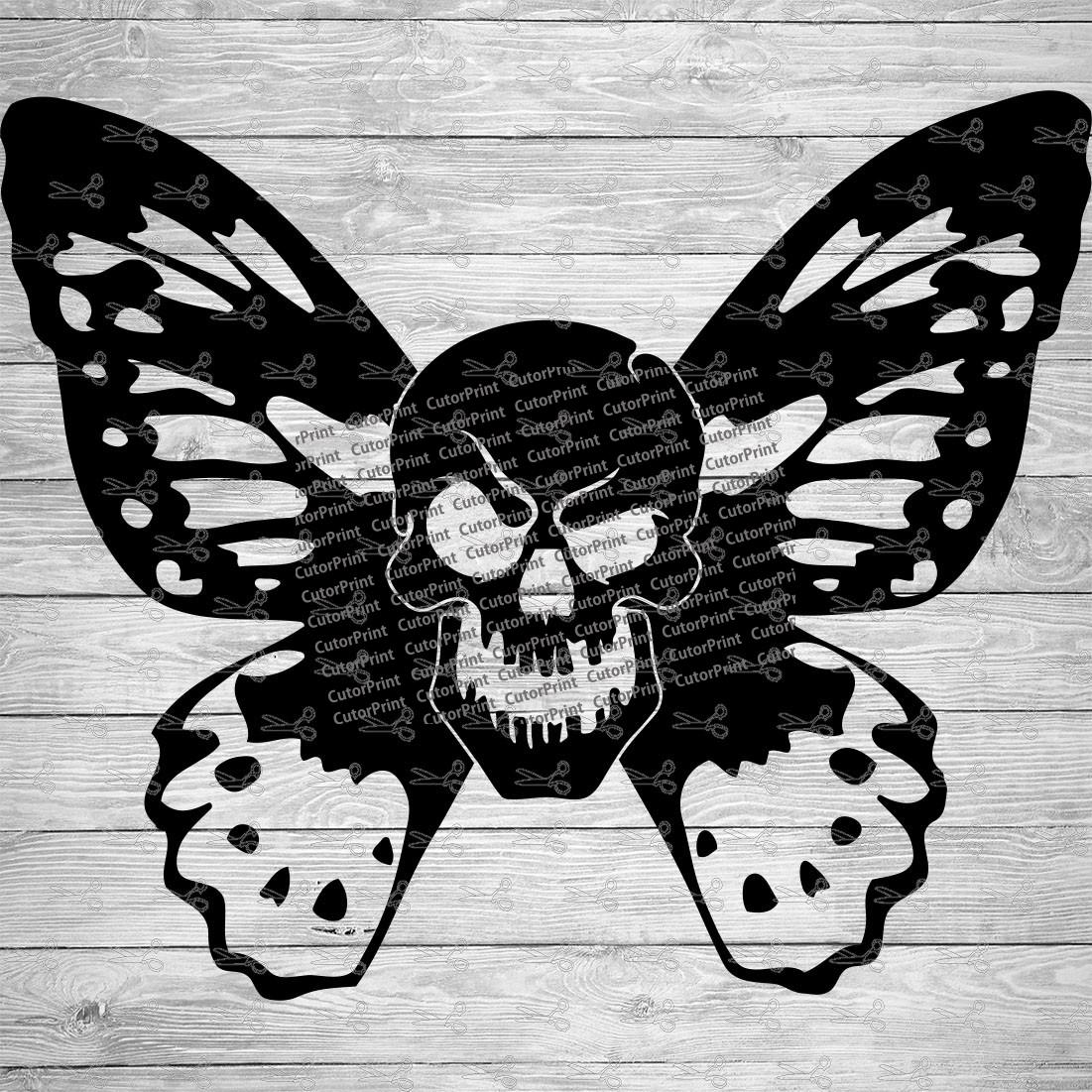 Butterfly Skull SVG,EPS & PNG Files - Digital Download files for Cricut