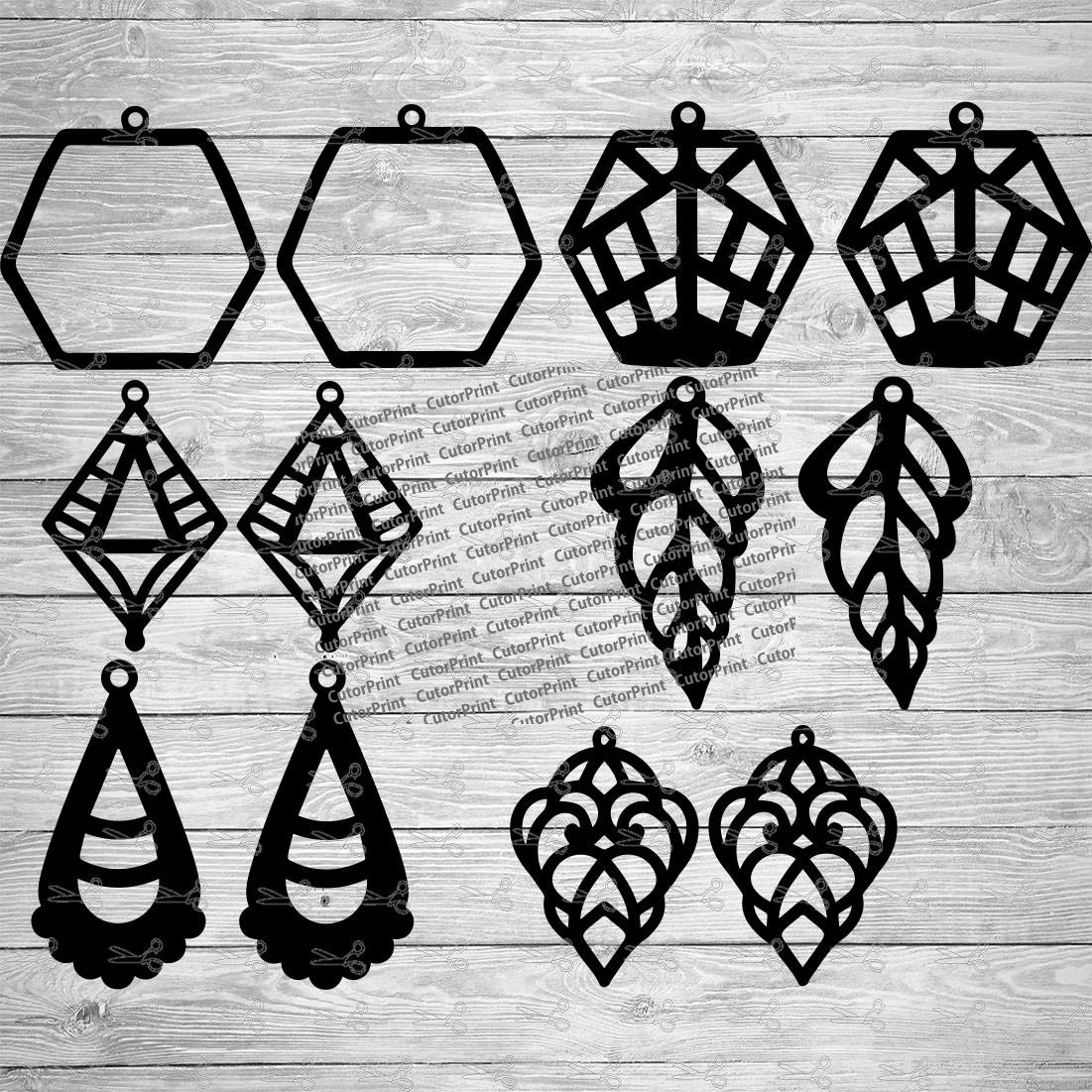 Earring Bundle 2 SVG,EPS & PNG Files | Digital Download files for ...