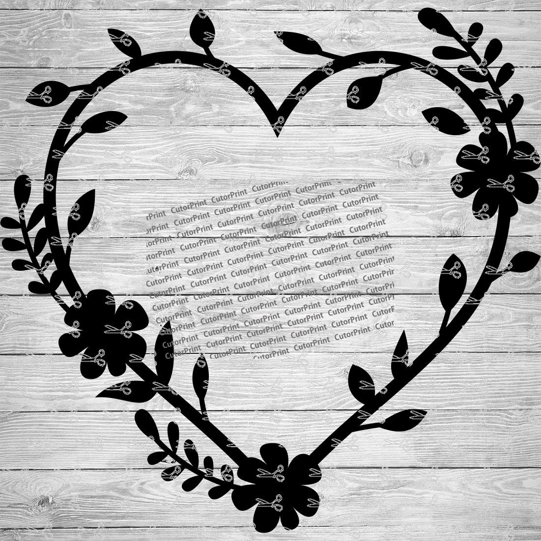 Floral Heart Frame Svg Eps And Png Files Digital Download Files For