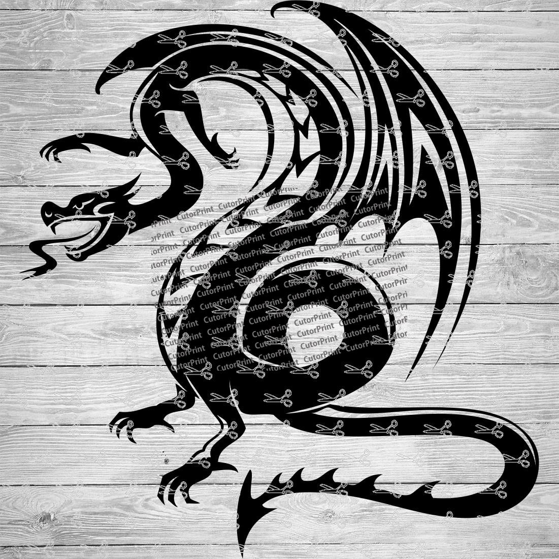 Flying Dragon SVG,EPS & PNG Files - Digital Download files for Cricut ...