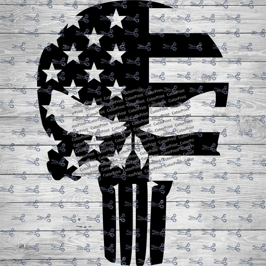 Punisher Flag SVG,EPS & PNG Files - Digital Download files for Cricut ...