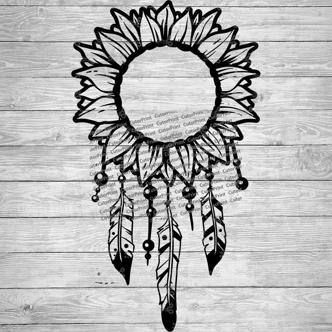 Download Sunflower Dream Catcher 2 Svg Eps Png Files Digital Download Files For Cricut Silhouette Cameo And More