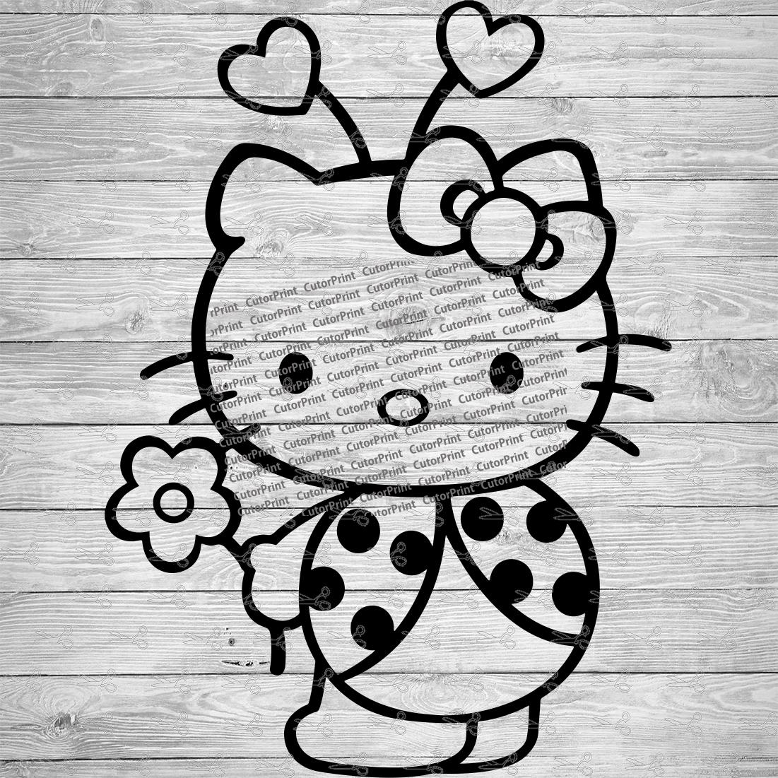 Hello Kitty Lady Bug SVG,EPS & PNG Files - Digital Download files for