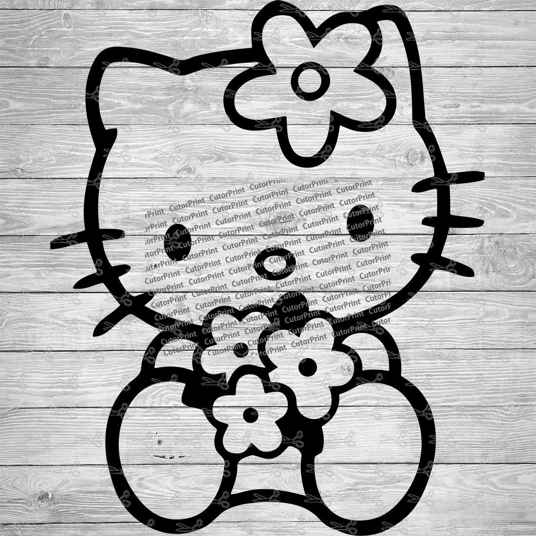 Kawaii Kitty Peso Pluma Svg, Cute Kitty Cat Svg, Hello Kitty