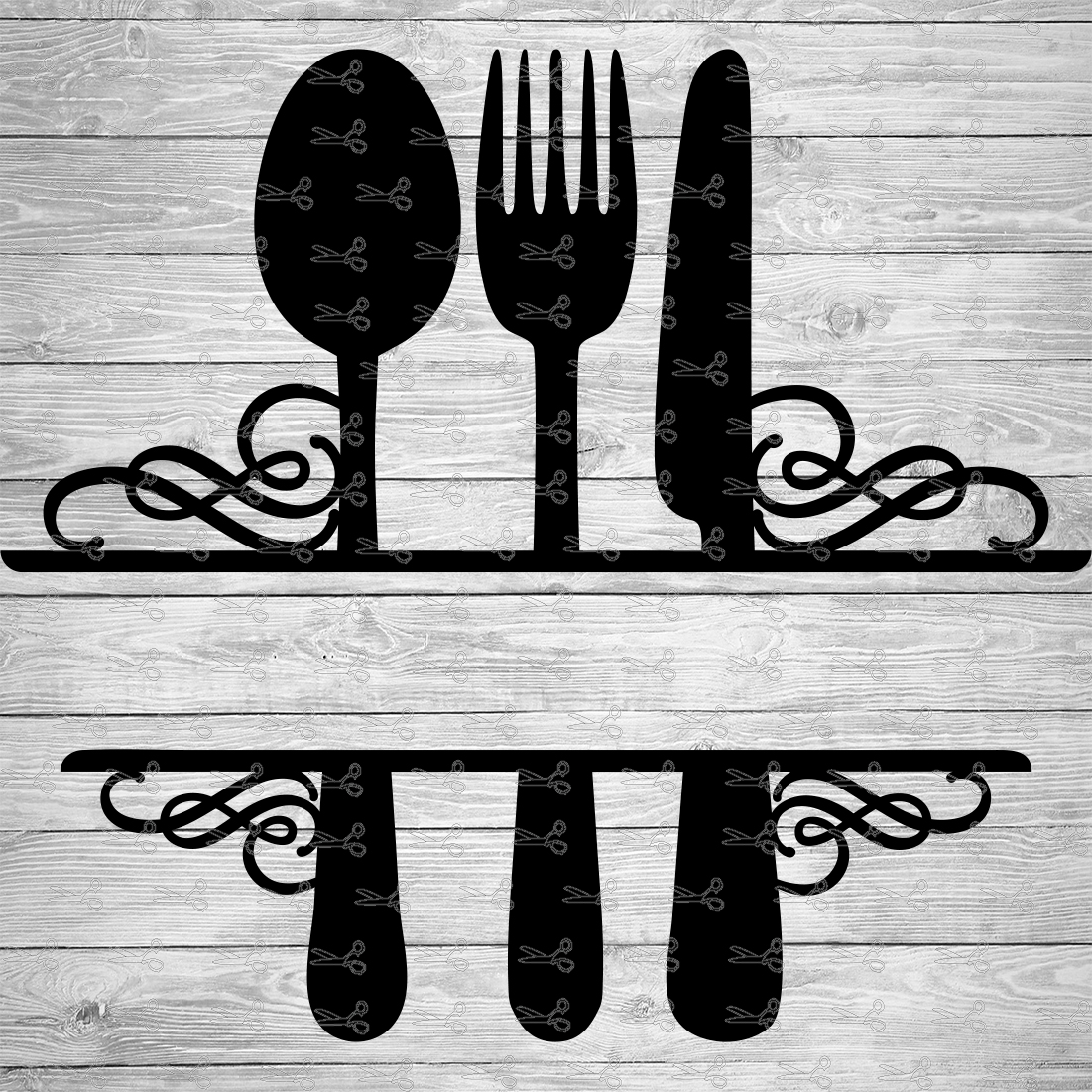 Split Utensils SVG EPS PNG Files Digital Download Files For Cricut   Split Utensils Pic 