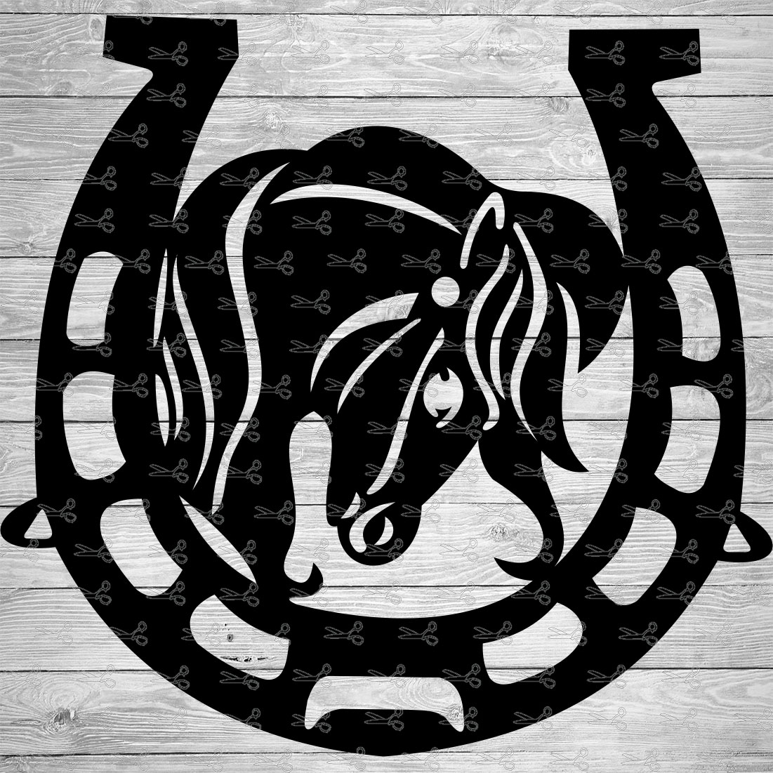 Horse in Horseshoe SVG,EPS & PNG Files - Digital Download files for