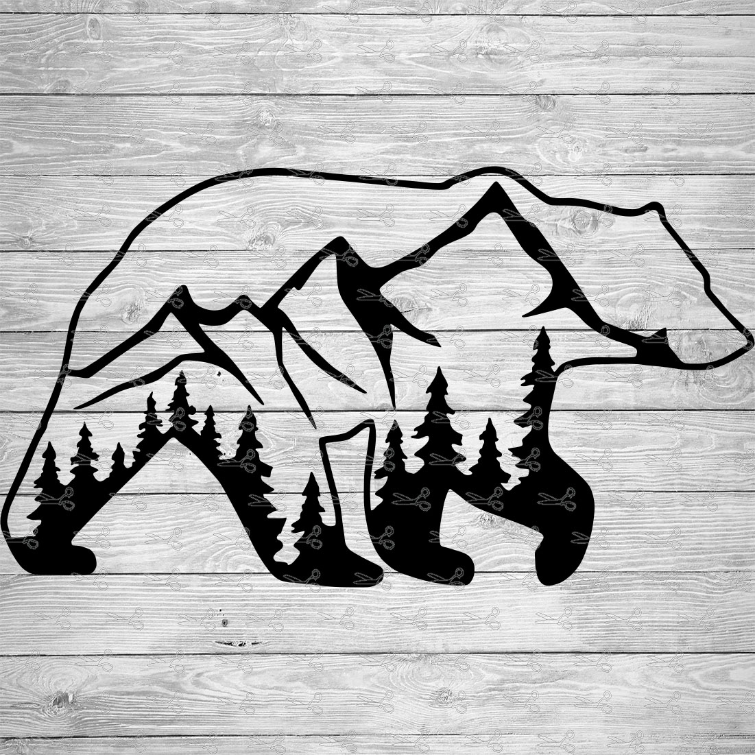 Bear Nature Outline SVG,EPS & PNG Files - Digital Download files for ...