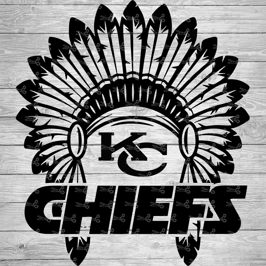 Kansas City Chiefs Headdress SVG,EPS & PNG Files - Digital Download ...